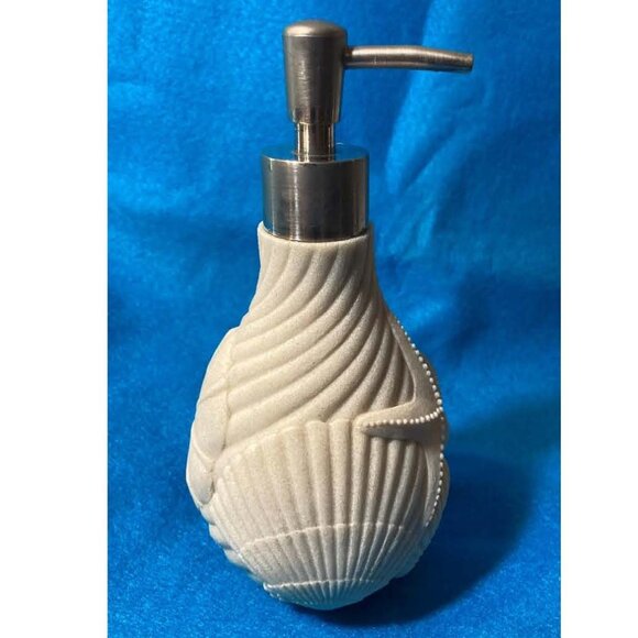 CORAL TEXTURED CERAMIC HAND SOAP DISPENSER - BEACH MOTIF - Picture 4 of 4